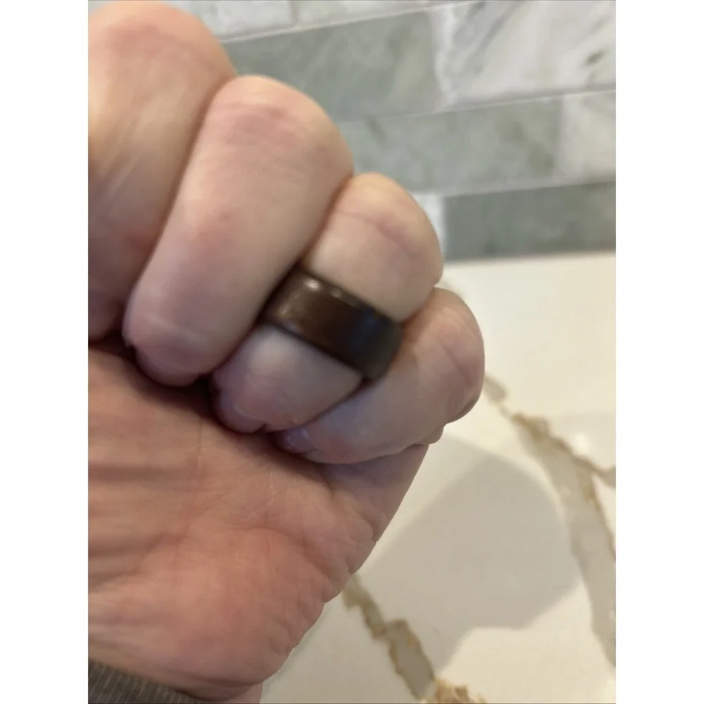 Deep Brown Wood Approx US Ring Size: 5.75